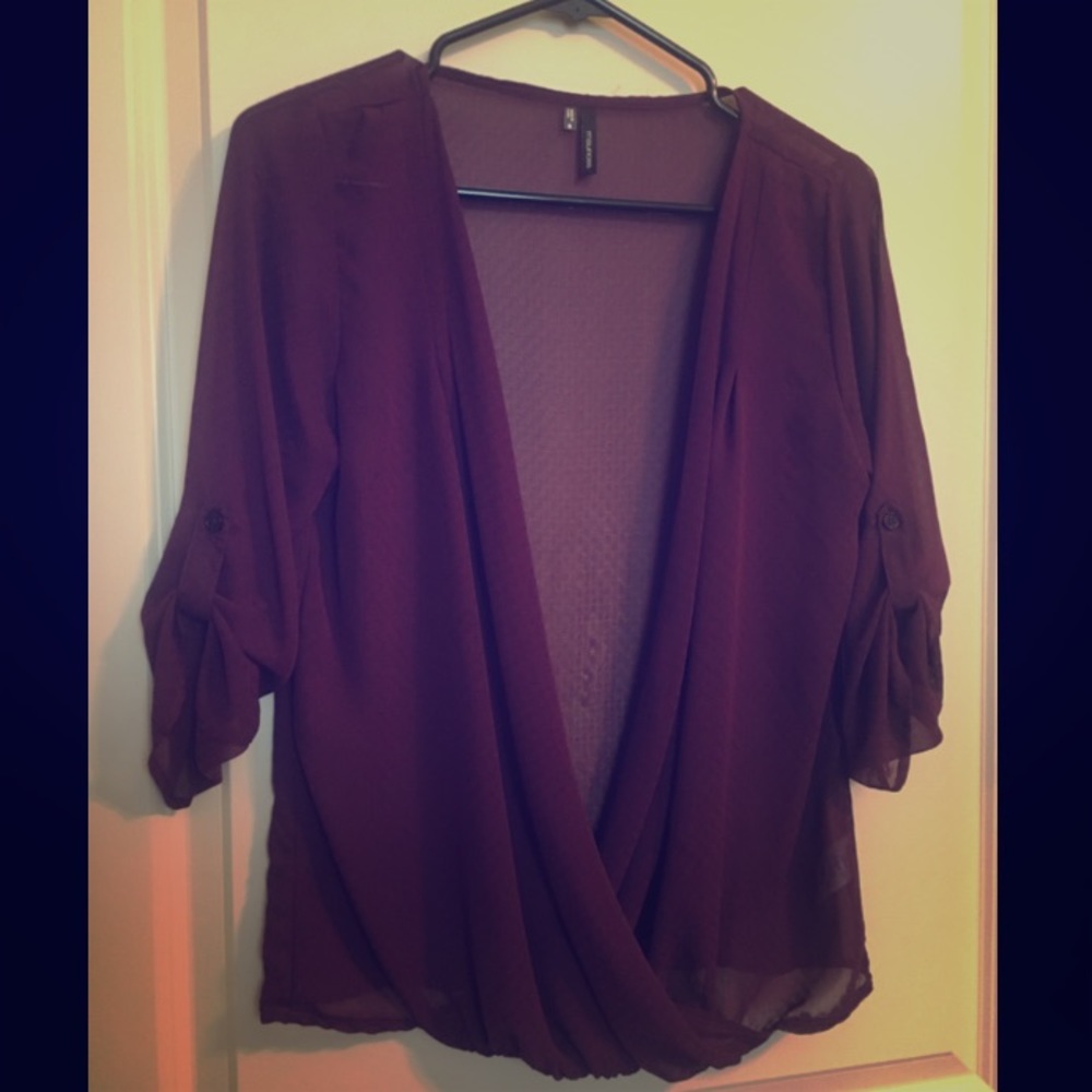 Plum purple coverup blouse/tunic